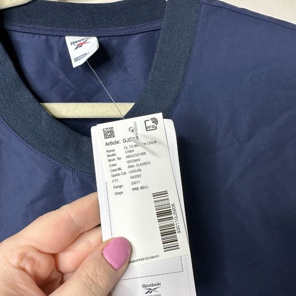 Reebok Blue Graphic Logo Pullover Men's Medium NEW - Picture 3 of 6